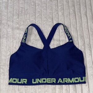 Under Armour Navy and Lime Sports Bra | Size XL